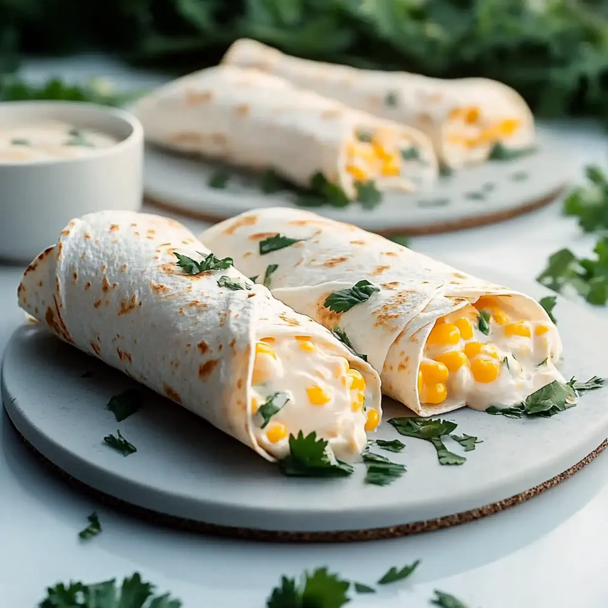 Cheesy Garlic Chicken Wraps