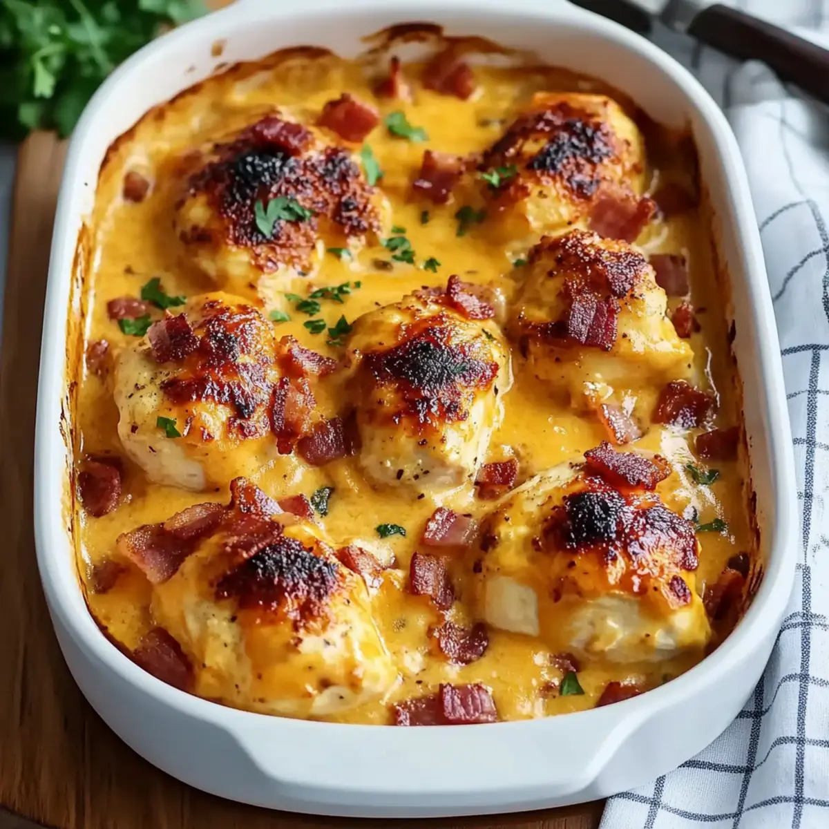 Creamy Southern-Style Chicken with Cheddar and Bacon