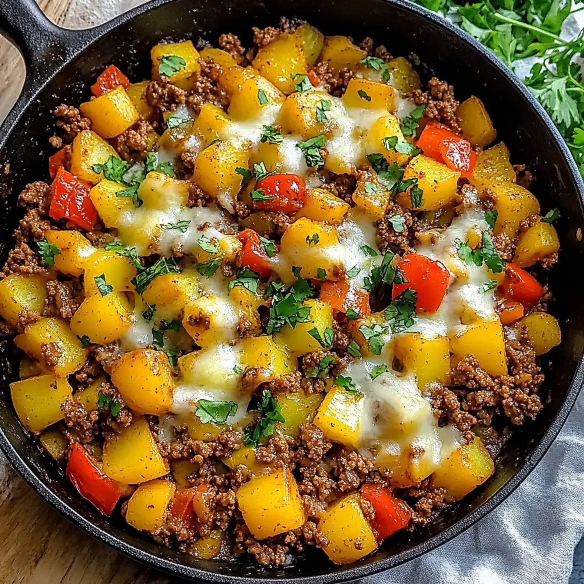 Mexican Ground Beef and Potato Skillet