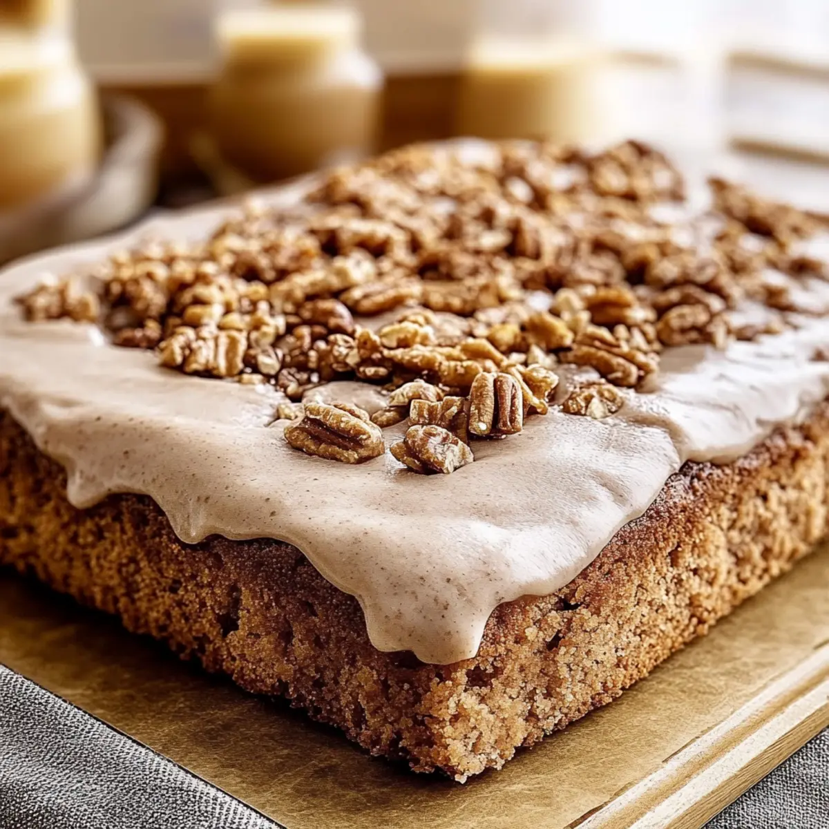 Pumpkin Spice Cake with Pecan Streusel Topping