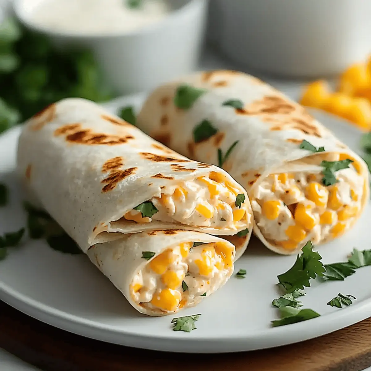 Cheesy Garlic Chicken Wraps