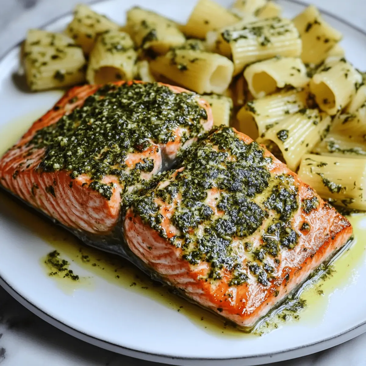 Salmon with Pesto Butter