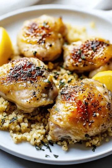 Lemon Garlic Butter Crock Pot Chicken Thighs