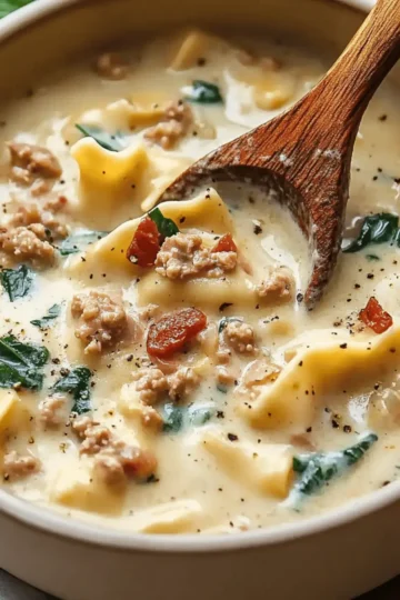 Slow Cooker White Lasagna Soup