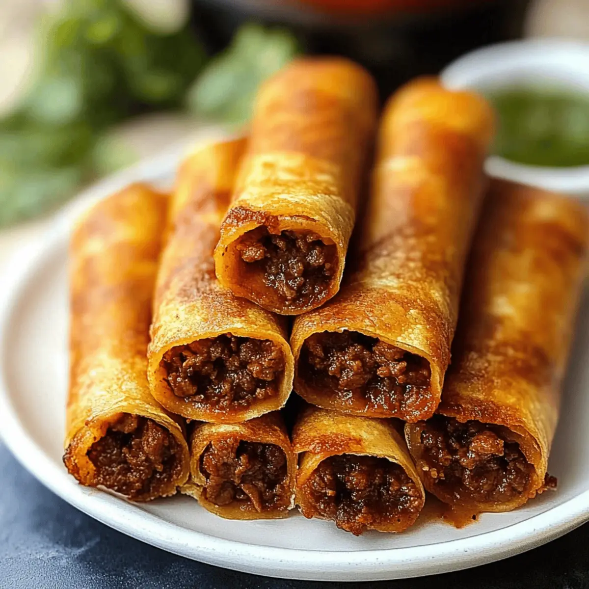 Cheesy Beef Baked Taquitos