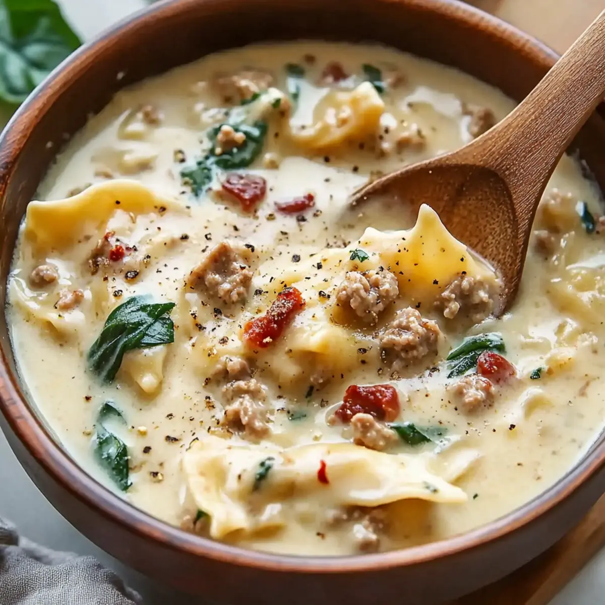 Slow Cooker White Lasagna Soup