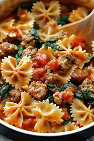 Tomato Spinach Sausage Pasta