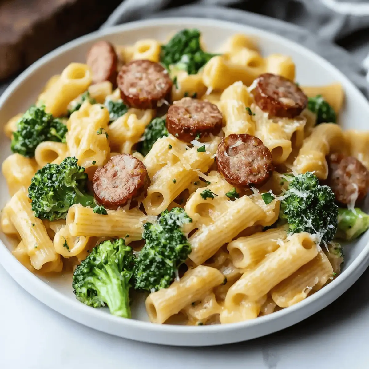 One-Pot Cheesy Smoked Sausage and Broccoli Pasta