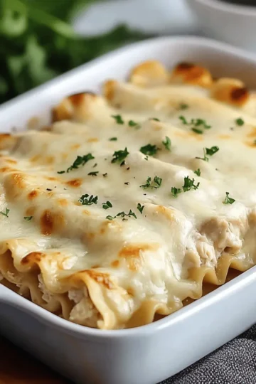 Chicken Alfredo Lasagna Rolls