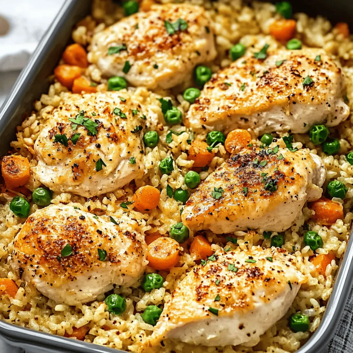 No-Peek Chicken Casserole with Creamy Rice and Vegetables