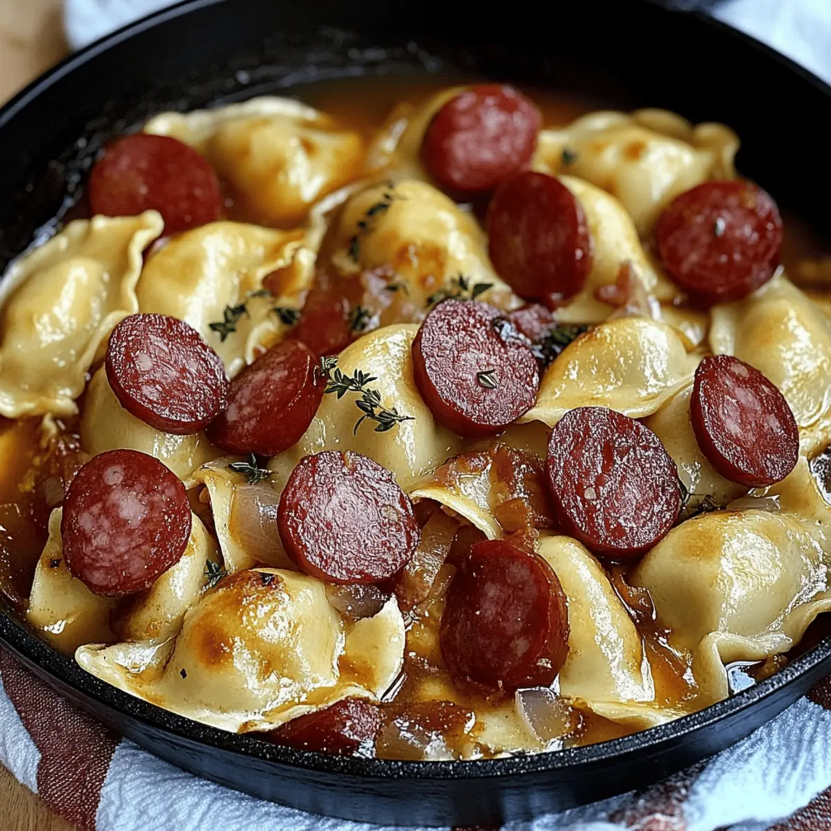 Pierogies and Kielbasa Skillet Dinner