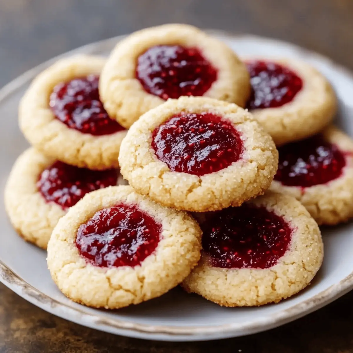 Thumbprint Cookies with Raspberry Preserves