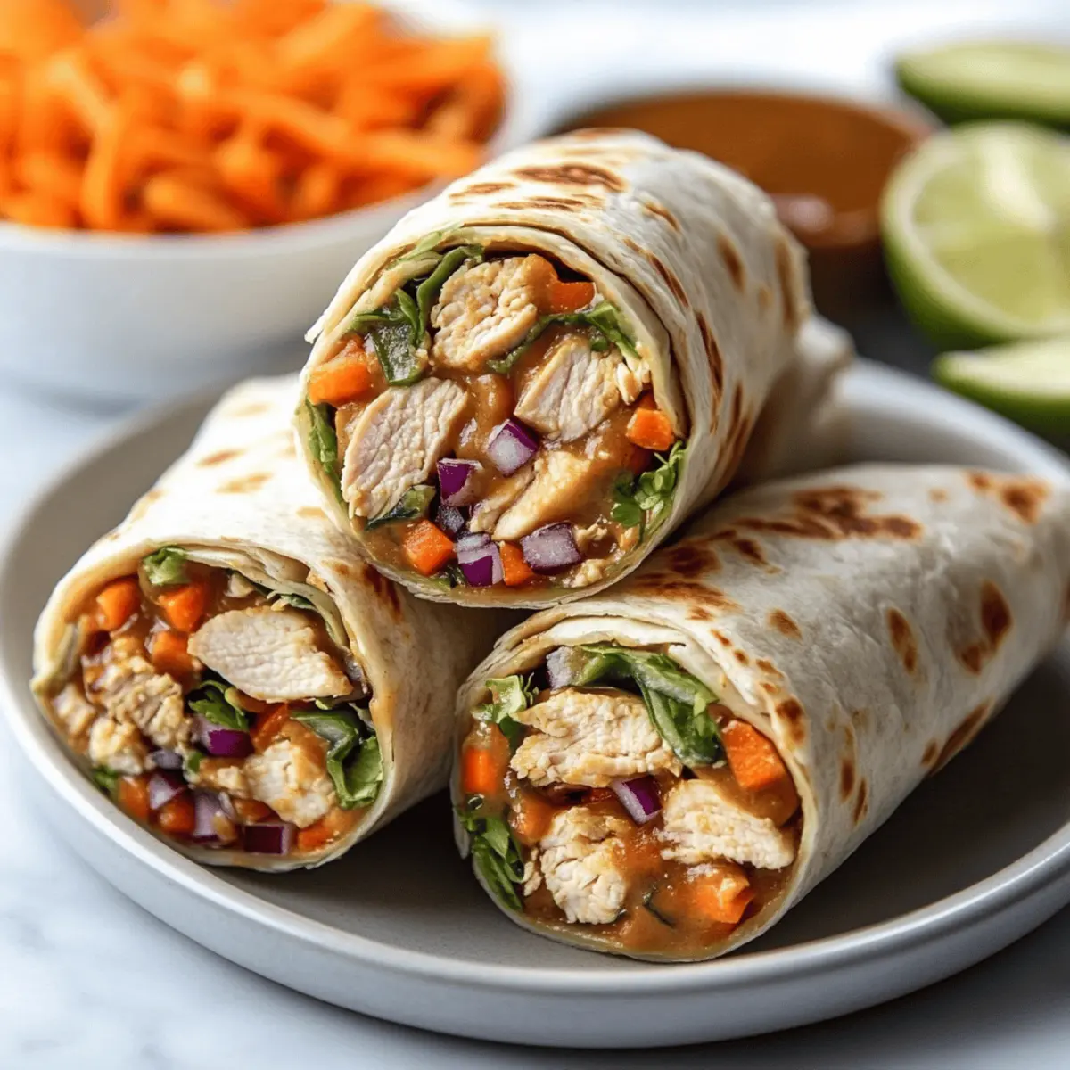 Peanut Chicken Wraps