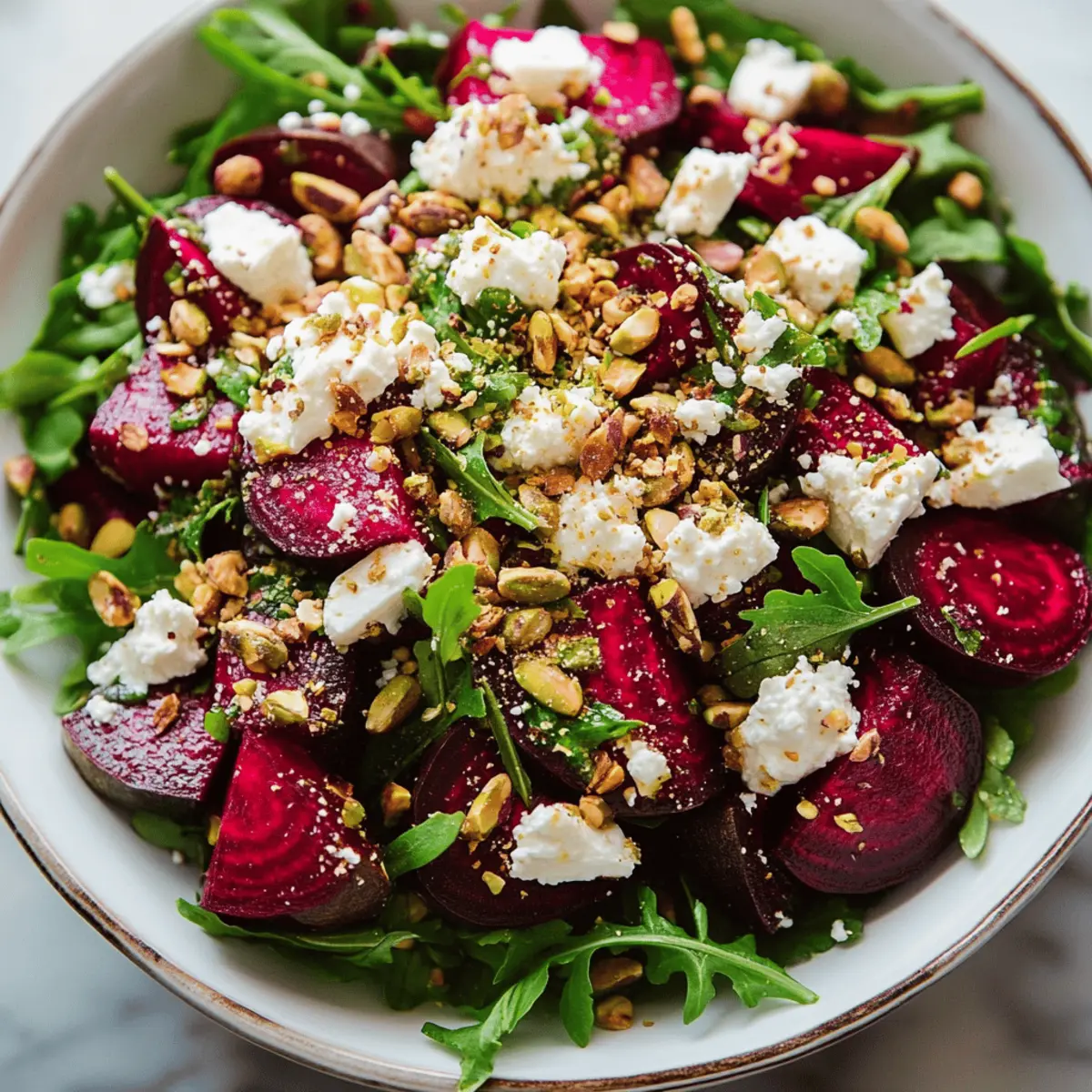 Roasted Beet Salad with Goat Cheese and Pistachios