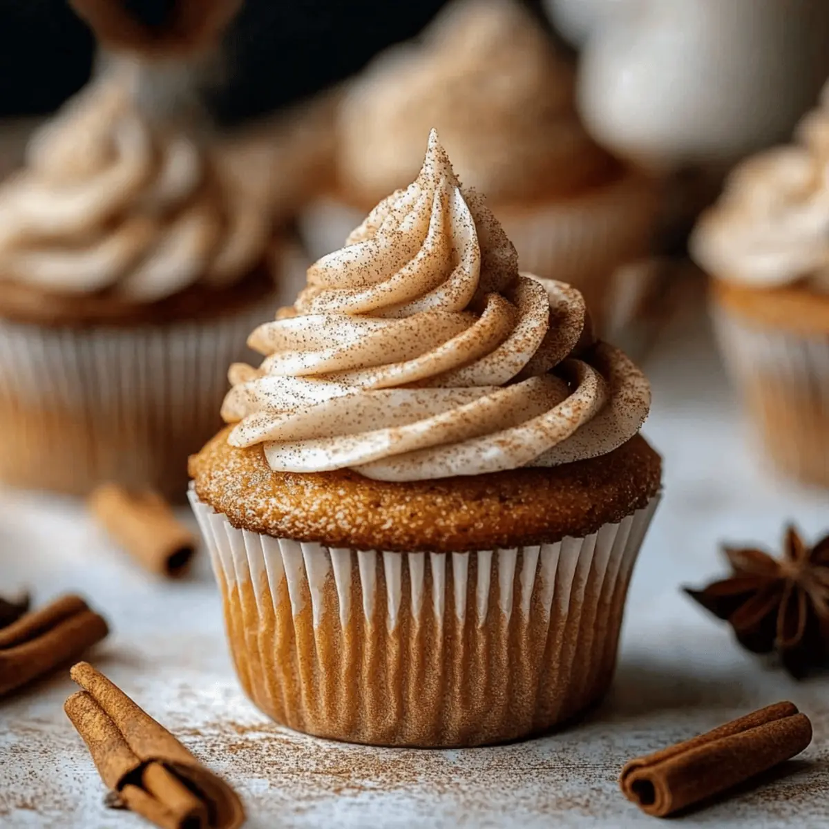 Vanilla Chai Pumpkin Latte Cupcakes with Cinnamon Brown Sugar Frosting