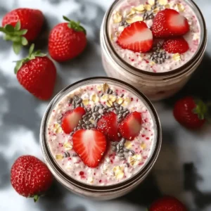 Strawberries and Cream Overnight Oats