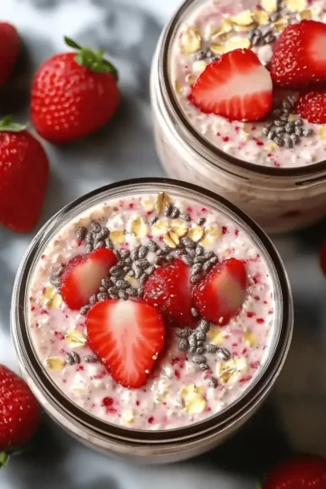 Strawberries and Cream Overnight Oats