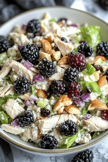 Low Carb Blackberry Cottage Cheese Chicken Salad