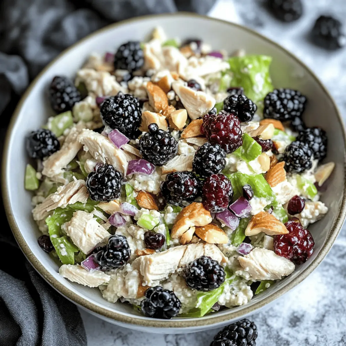 Low Carb Blackberry Cottage Cheese Chicken Salad