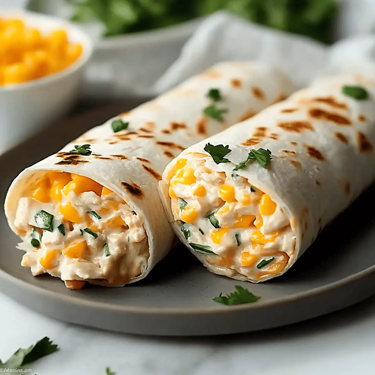 Cheesy Garlic Chicken Wraps