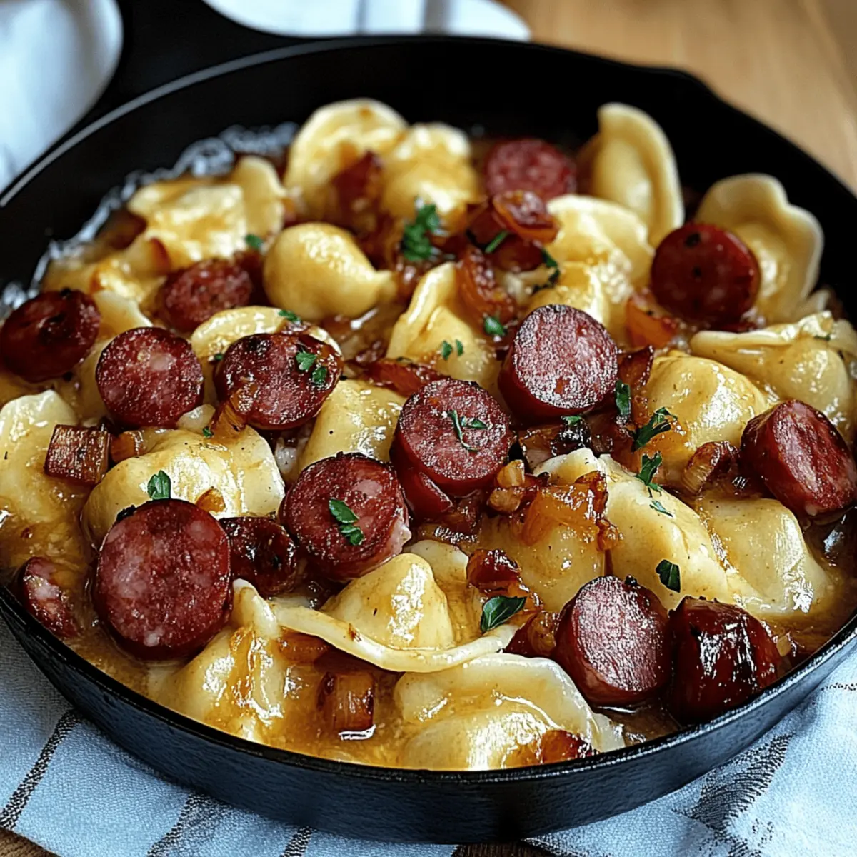 Pierogies and Kielbasa Skillet Dinner