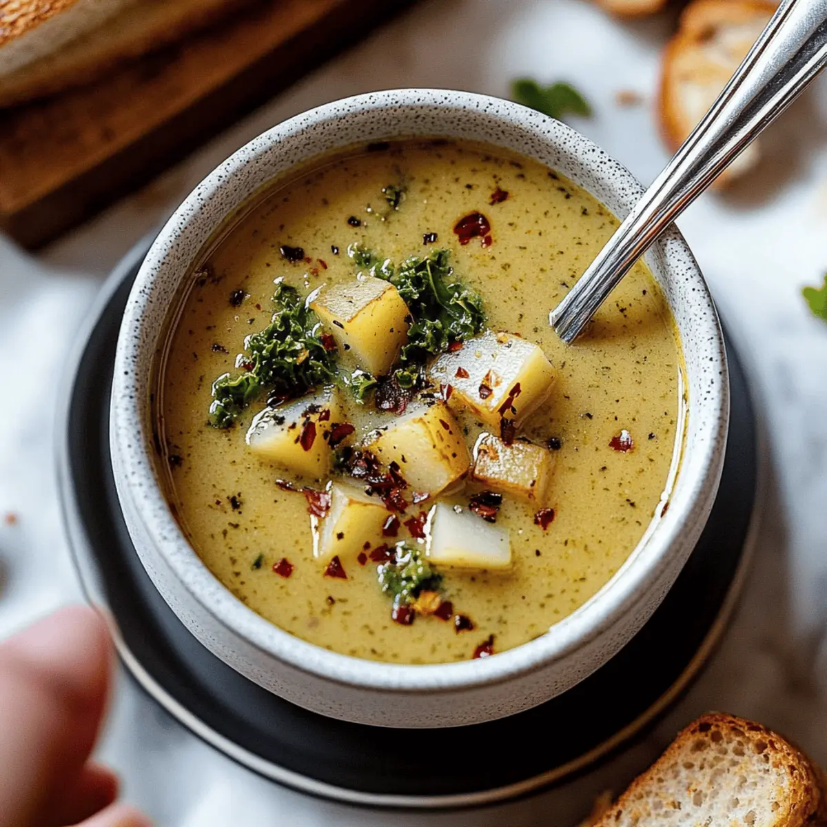 Vegan Kale, Potato, and Leek Soup