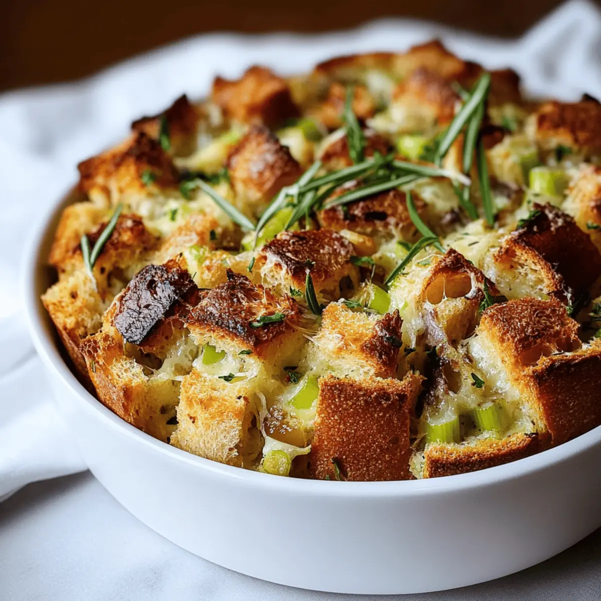Savory Leek and Gruyère Bread Pudding