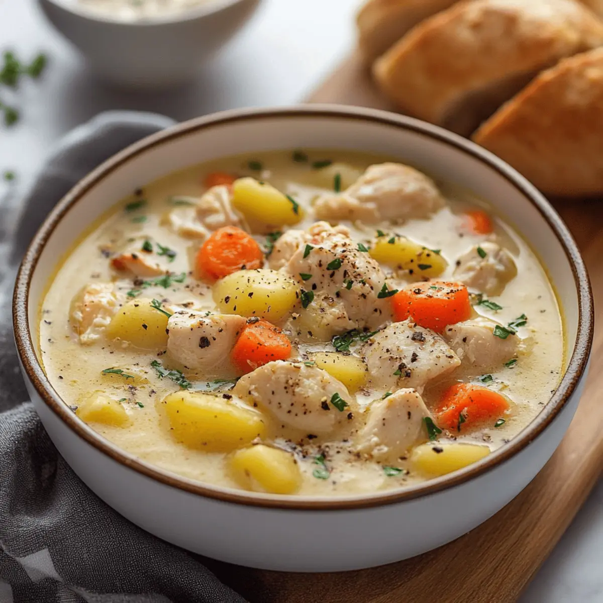 Slow Cooker Garlic Parmesan Chicken Stew