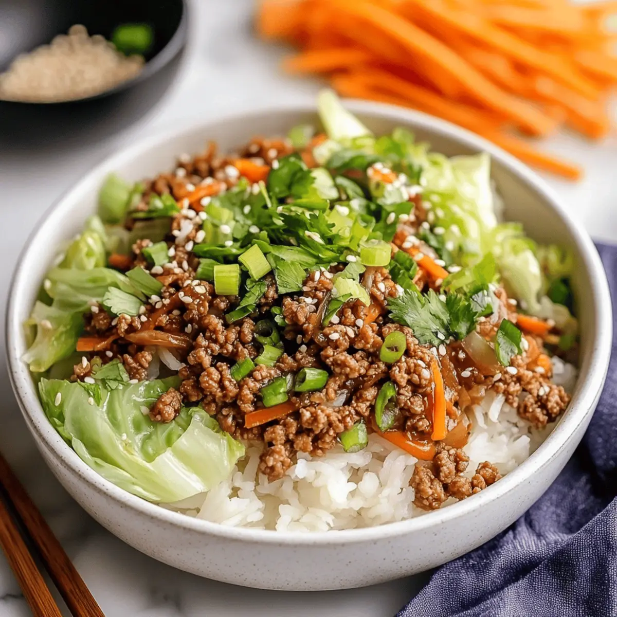 Asian Ground Beef and Cabbage Stir Fry
