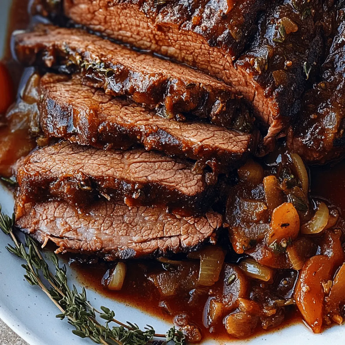 Thyme and Garlic Braised Beef Brisket