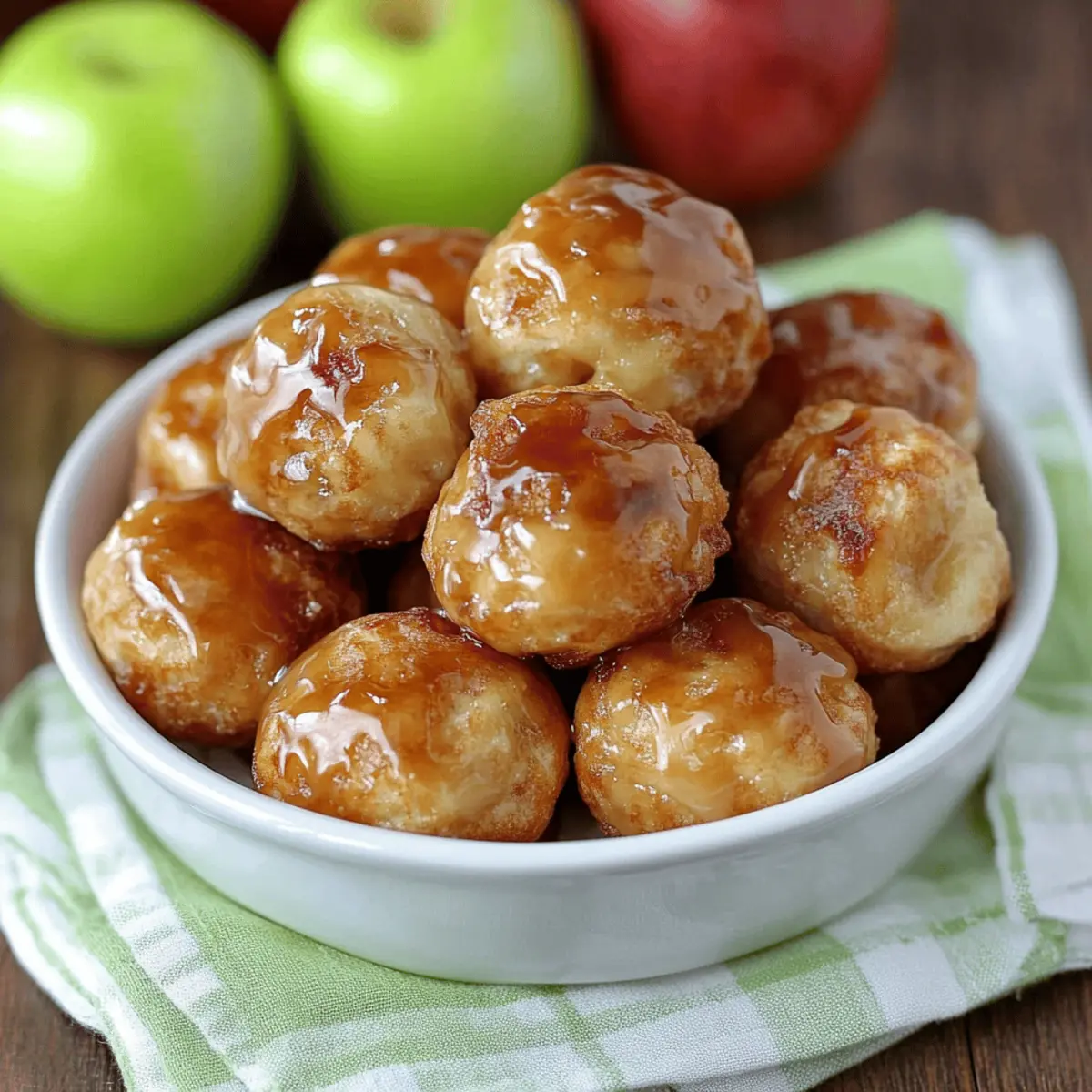 Baked Apple Fritters with Caramelized Glaze