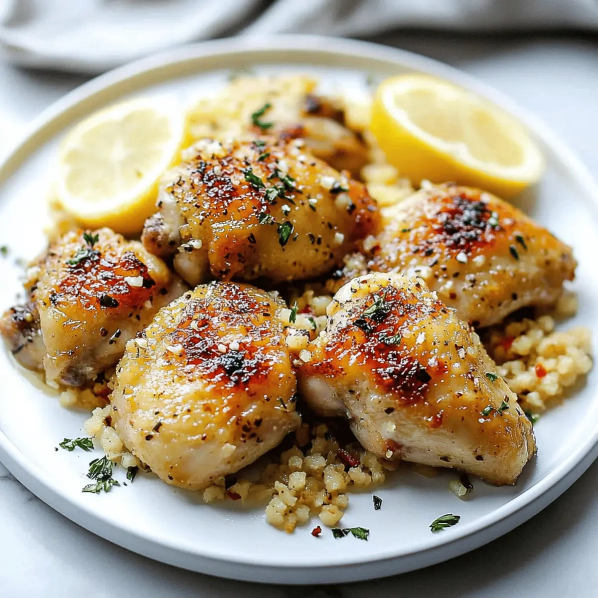 Lemon Garlic Butter Crock Pot Chicken Thighs