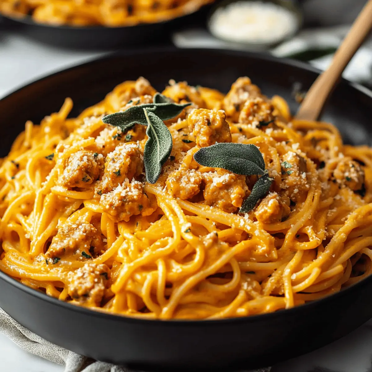 Creamy Pumpkin Pasta with Sausage and Sage