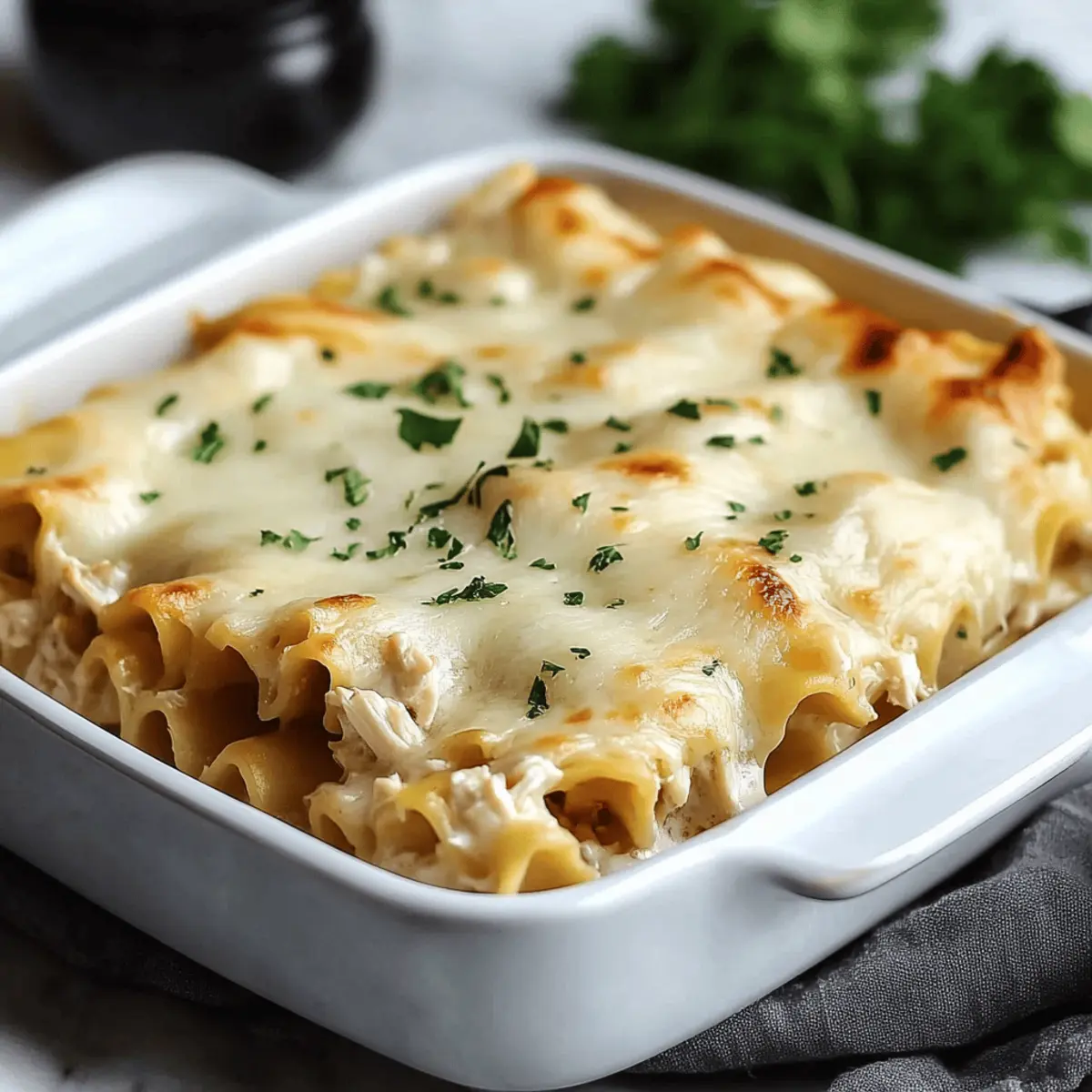 Chicken Alfredo Lasagna Rolls