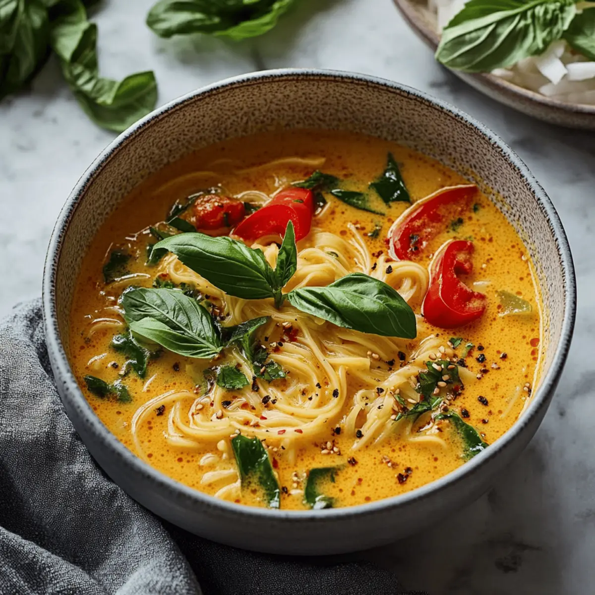 Creamy Curry Coconut Noodle Soup