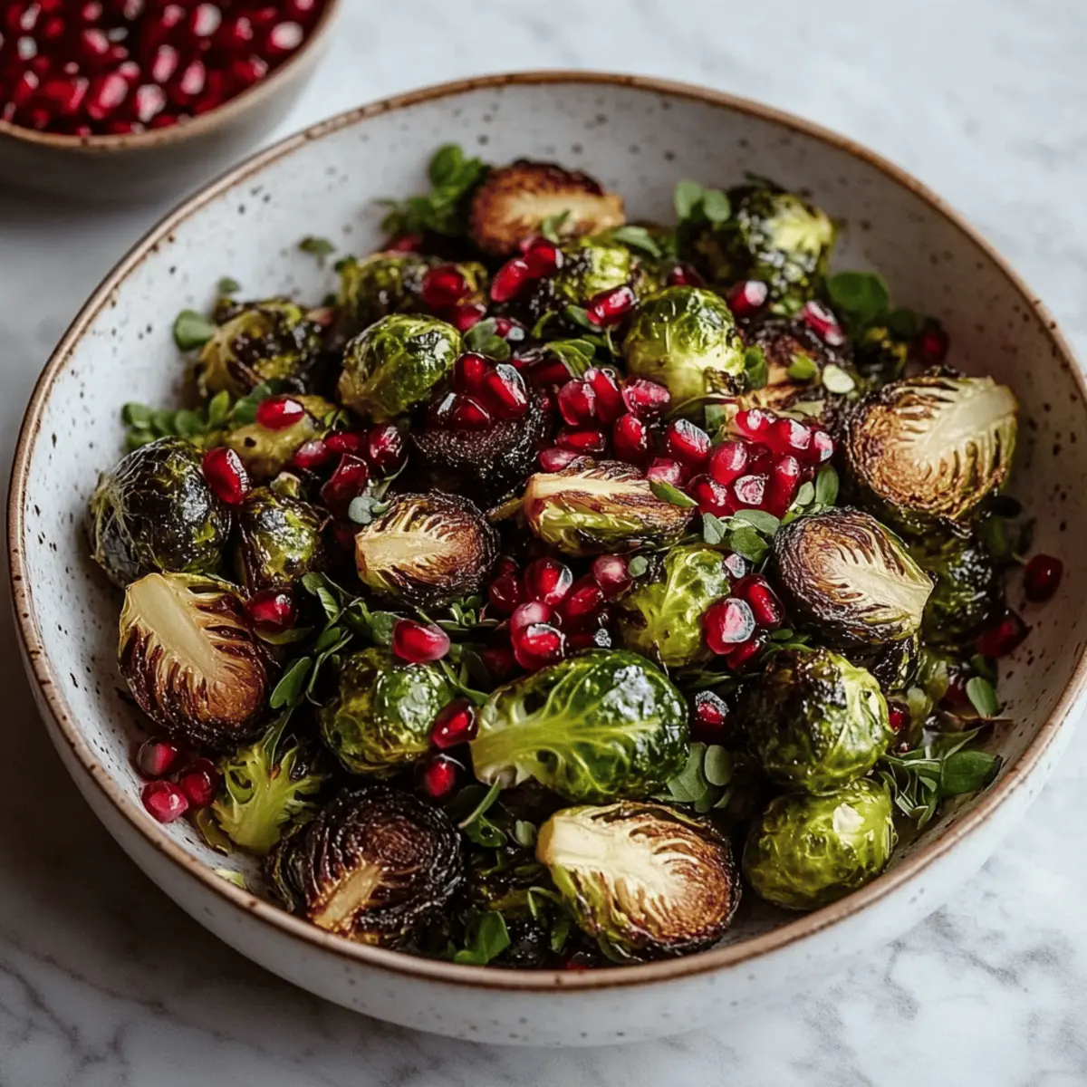 Roasted Brussels Sprouts Salad with Pomegranate Arils