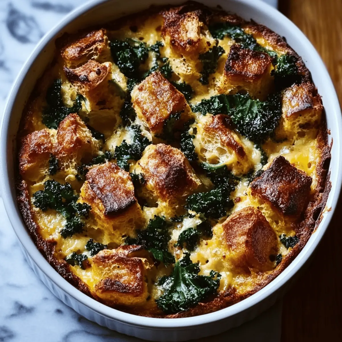 Kale and Mushroom Strata