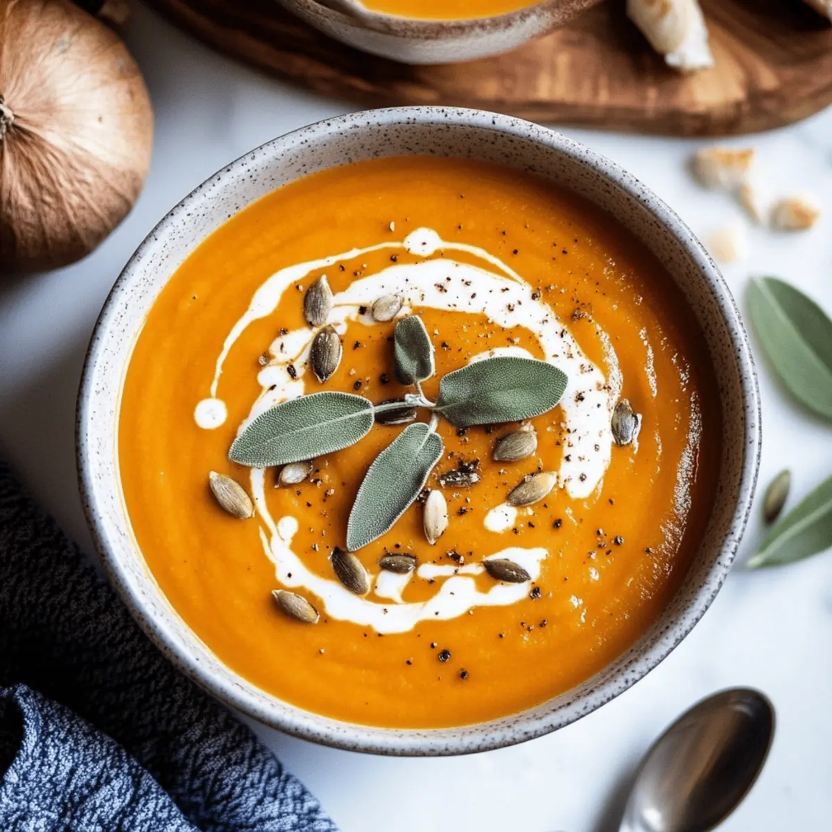Pumpkin and Sweet Potato Soup with Chipotle and Coconut Cream