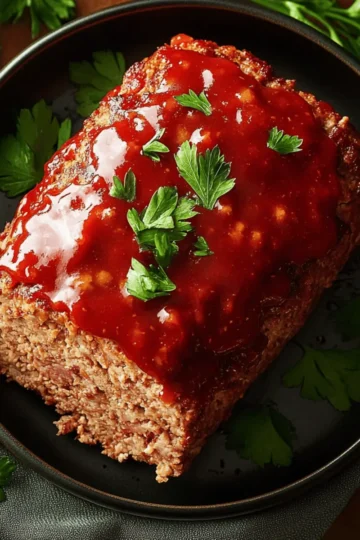 Air Fryer Turkey Meatloaf with Ketchup Brown Sugar Glaze