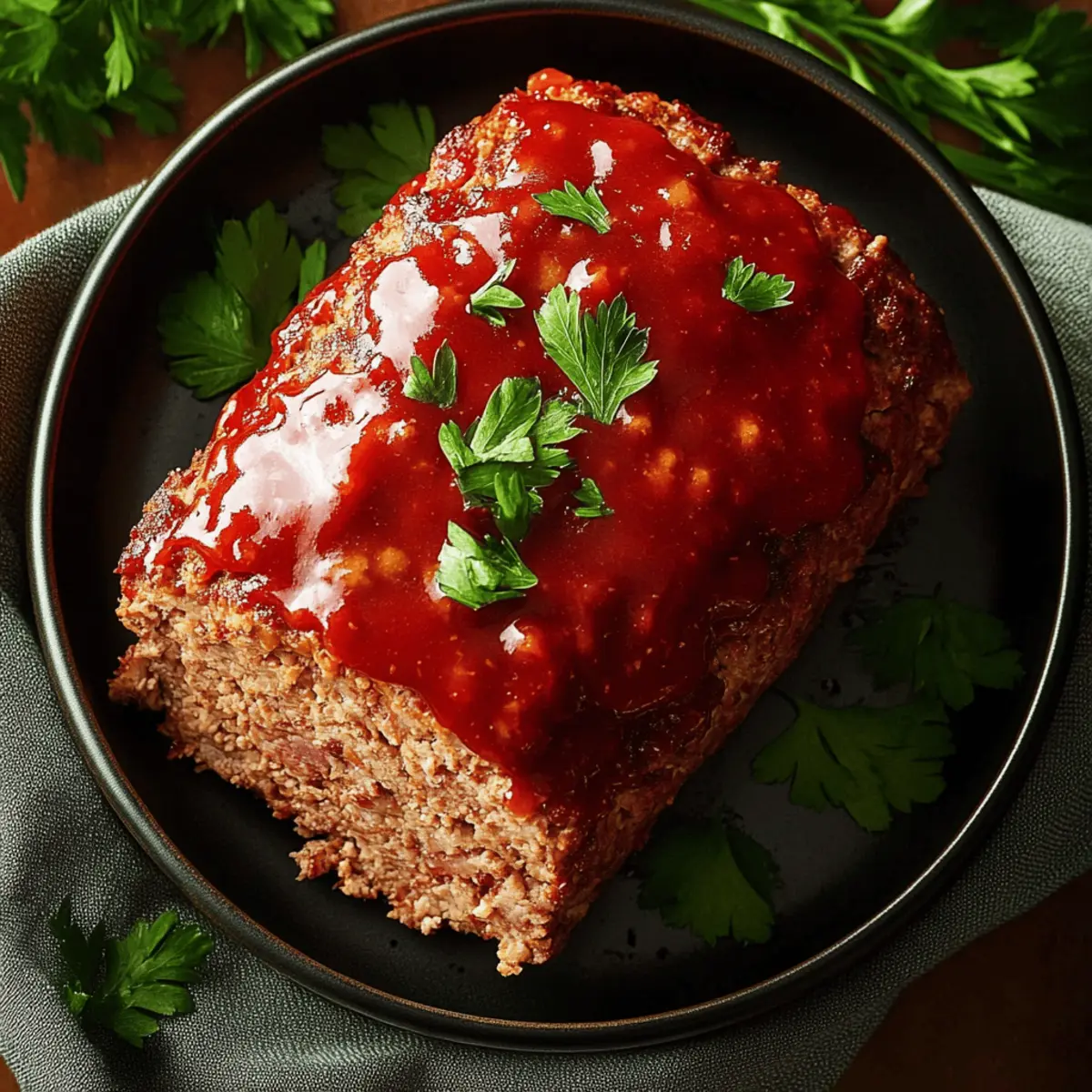 Air Fryer Turkey Meatloaf with Ketchup Brown Sugar Glaze