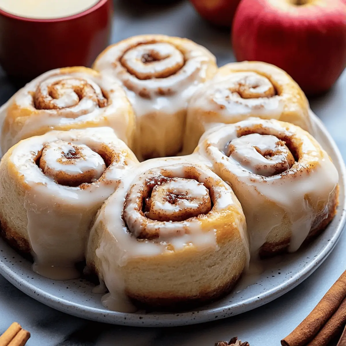 Apple Cinnamon Rolls with Brown Butter Maple Icing