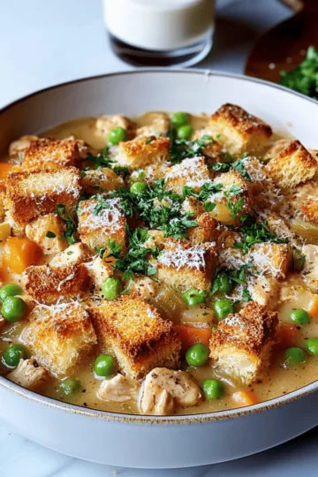 Garlic Bread-Topped Chicken Pot Pie