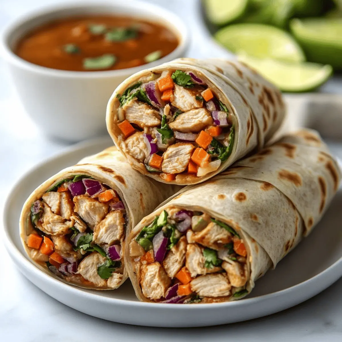 Peanut Chicken Wraps