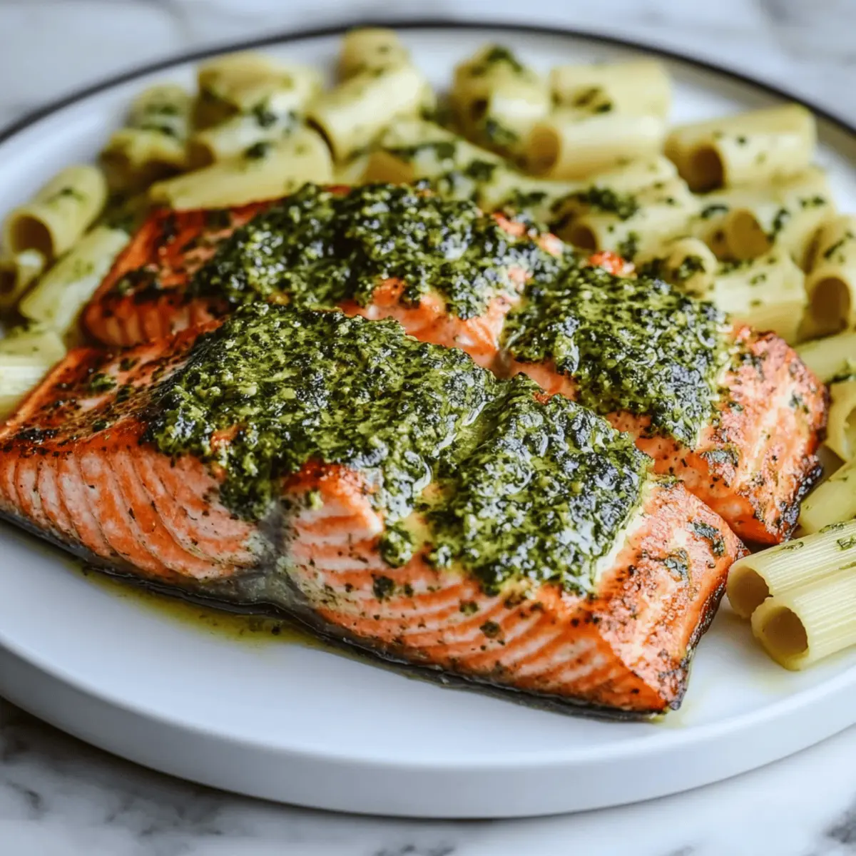 Salmon with Pesto Butter