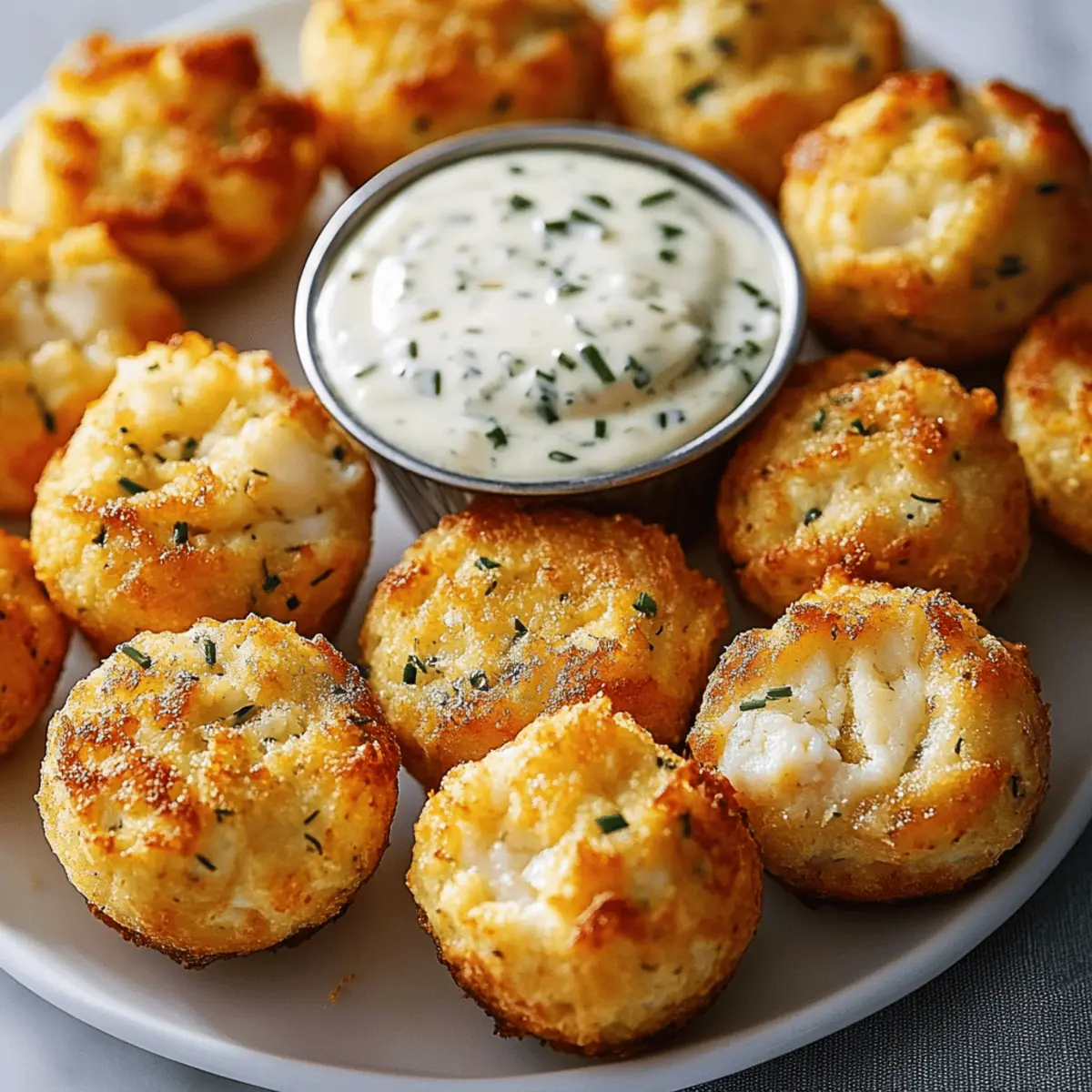 Crab Cake Bites with Lemon Chive Dipping Sauce