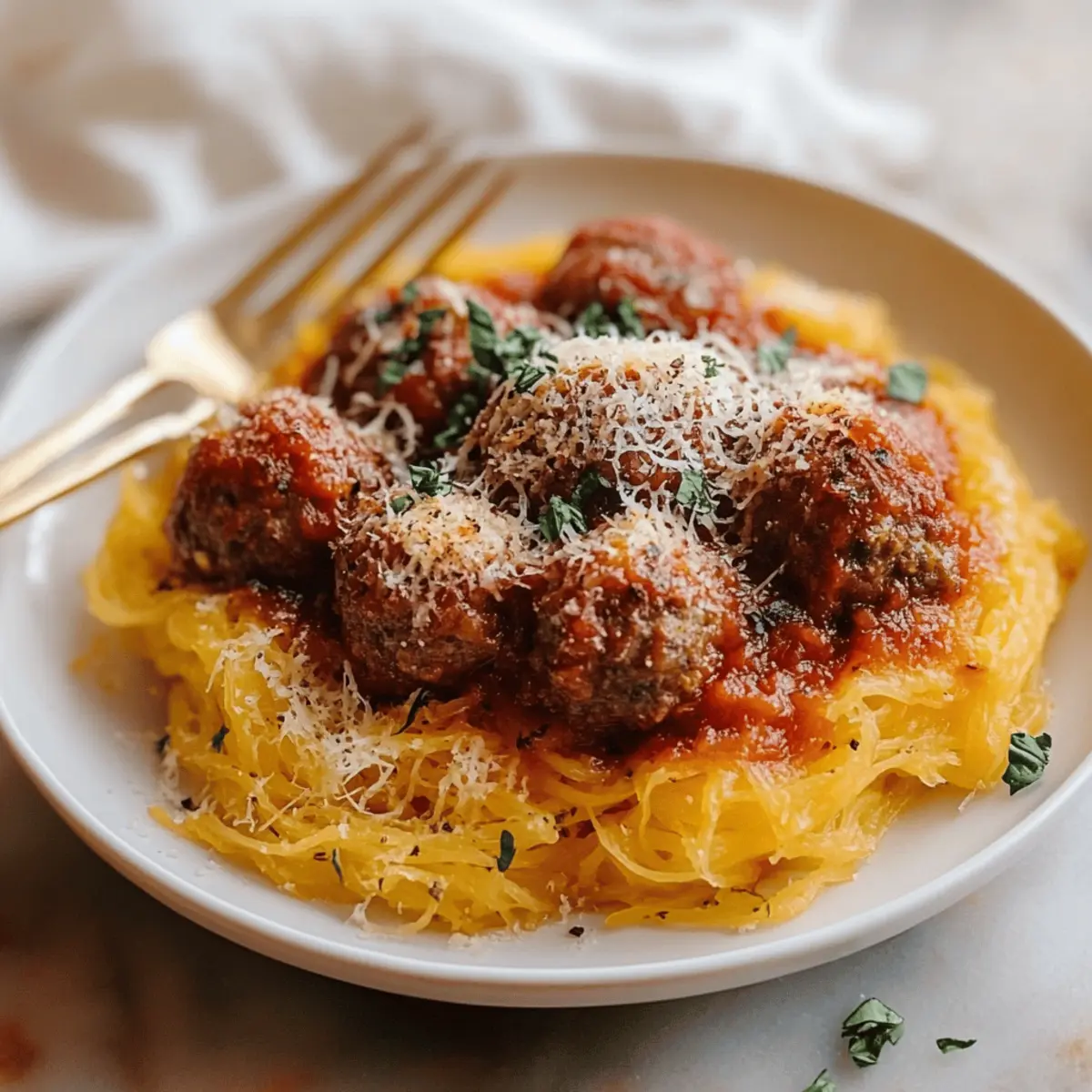 Baked Spaghetti Squash and Meatballs