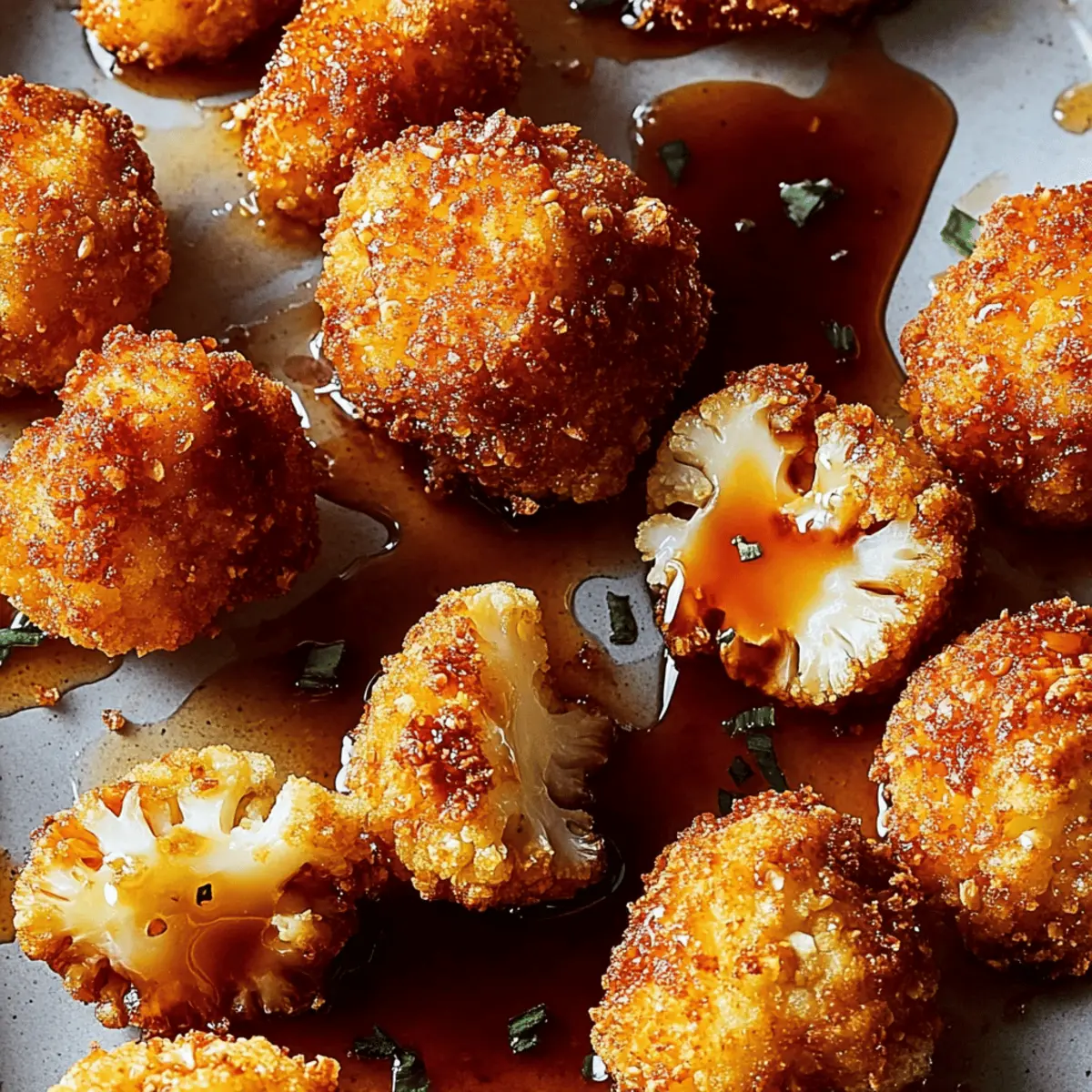 Crispy Hot Honey Cauliflower Nuggets