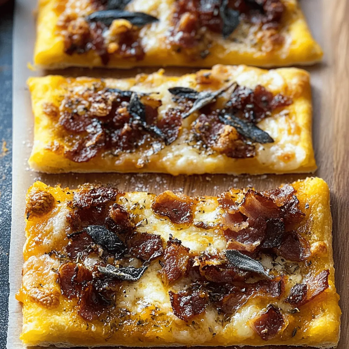Savory Bacon, Sage & Pumpkin Puff Pastry Pizza