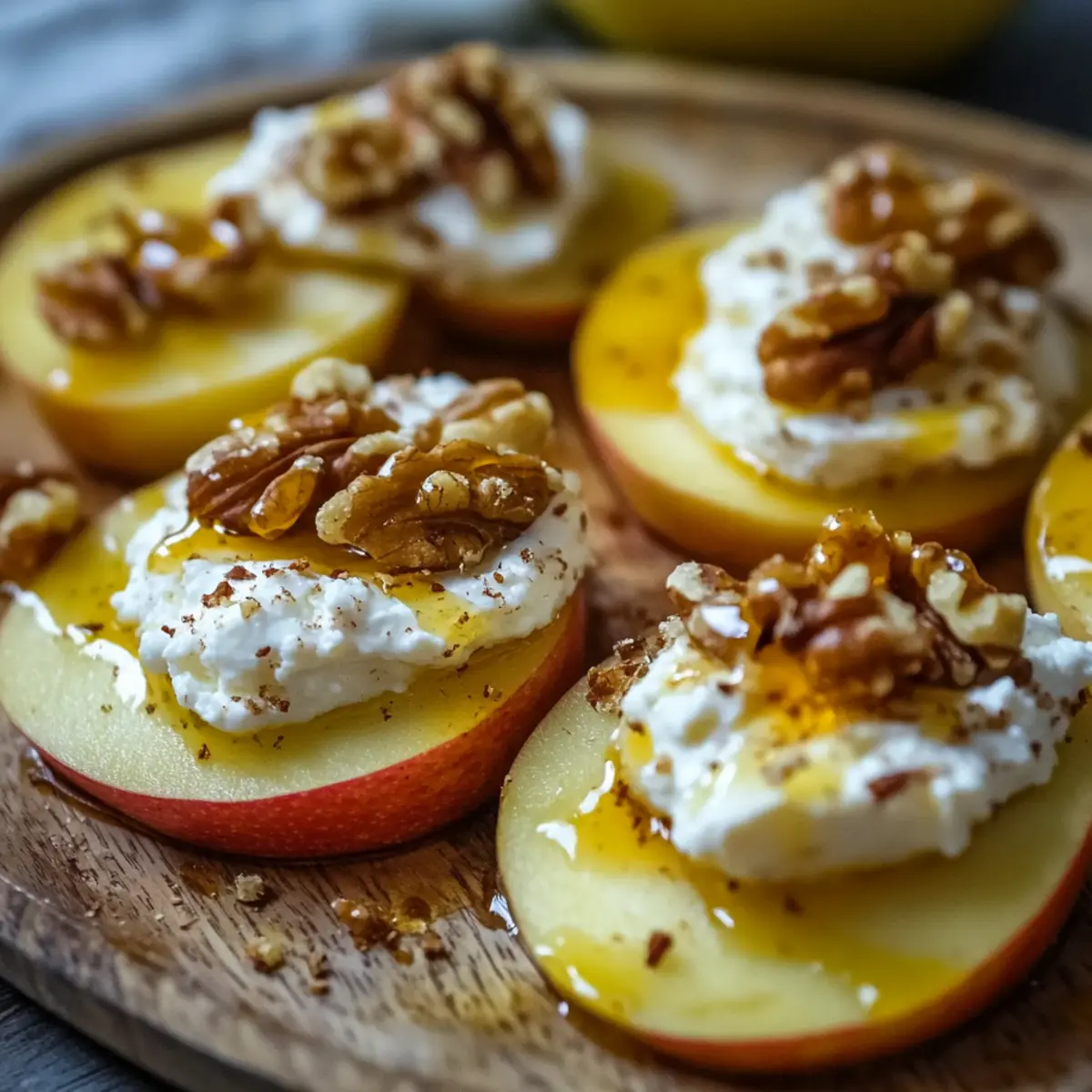 Apple Slices with Whipped Goat Cheese, Honey Walnuts