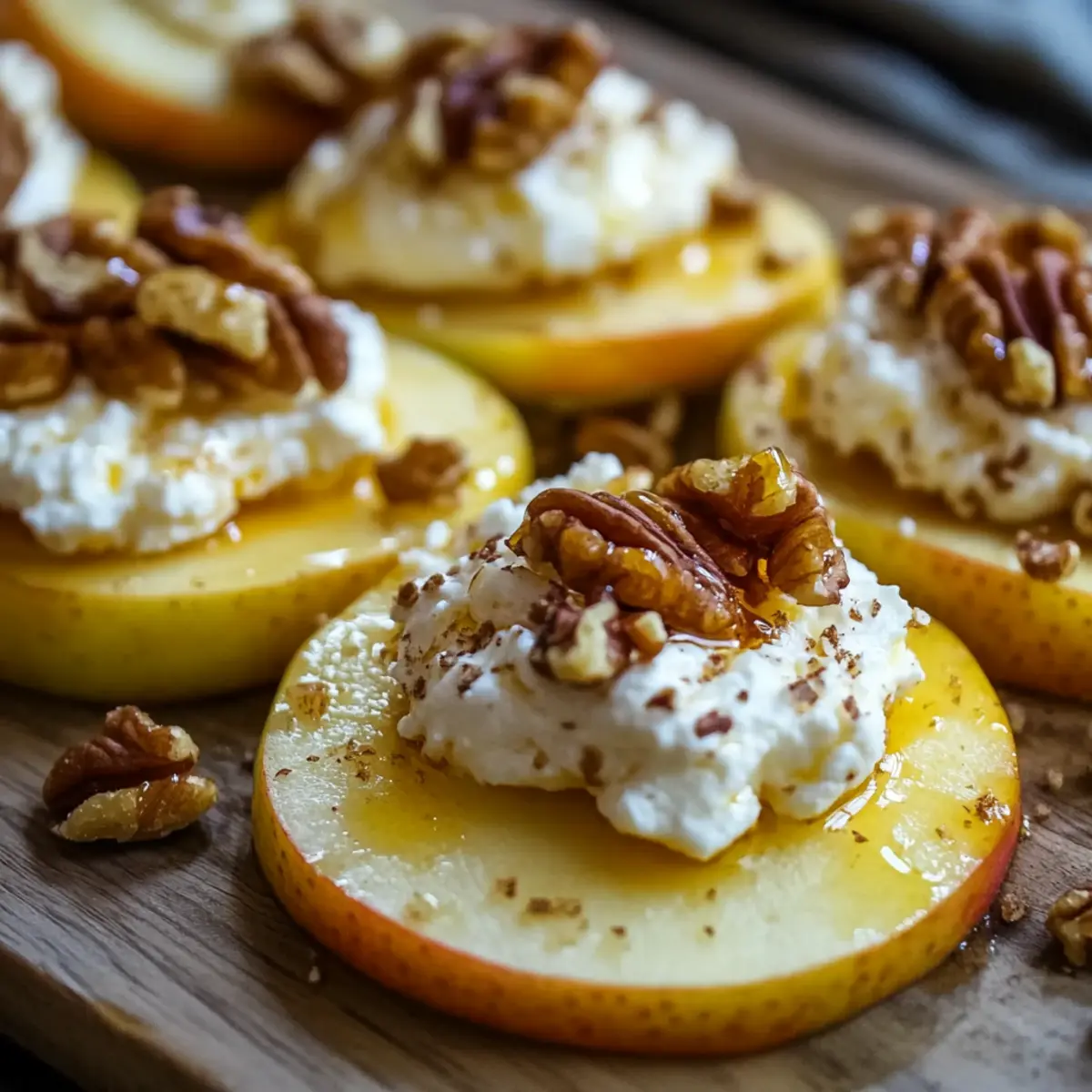 Apple Slices with Whipped Goat Cheese, Honey Walnuts